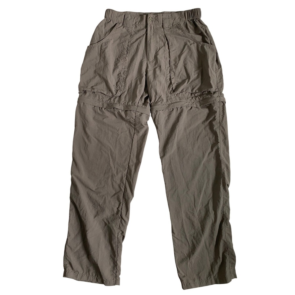 Cabela's Outdoors Mens Convertible Hiking Pants Brown Nylon Zip Off Size 10 Reg